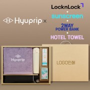 협립3단60 카라비너10K 거꾸로 300T고밀도 완전자동 우산 +협립코마바스타월1P+락앤락슬림핏원터치텀블러+선크림+배터리-세트