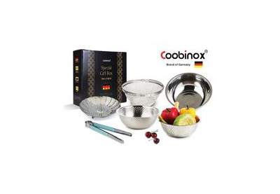 쿠비녹스 믹싱볼 쌀함박 채망 채반 찜판 집게 6종세트