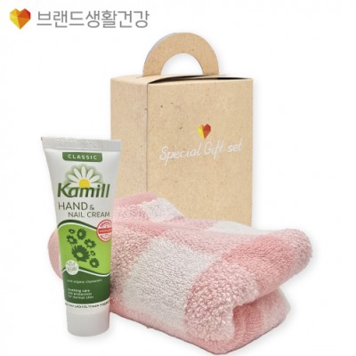 브생건930호 2종 케이스세트(카밀 핸드크림+핑크 모달 핸드고리타올)