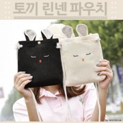 토끼린넨파우치 미니백 크로스백 가방 핸드백