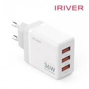 아이리버 IHA-H36A 36W AAA QC3.0 3포트 멀티 가정용 충전기(AtoC케이블포함)