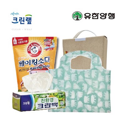 친환경스위트홈세트55호(크린랩크린백+암앤해머베이킹소다500g+특대형시장가방)