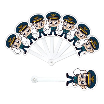 캐릭터 7쪽 포돌이 부채 (기성)