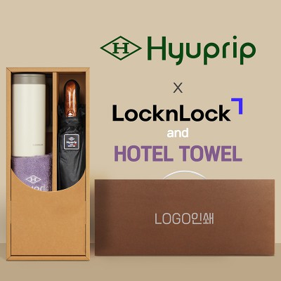 협립 3단 70 암막고밀도 완전자동우산 +락앤락 테이블머그+협립호텔코마170타월-세트