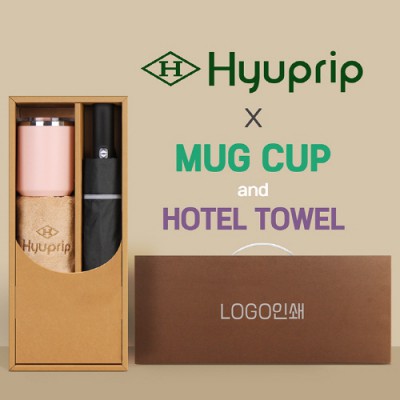 협립 3단 60 슈퍼 거꾸로 완전자동우산 +로하스 머그컵+협립40수호텔코마180타월-세트