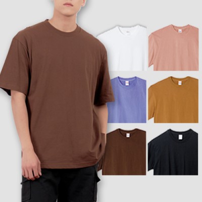 남자 여자 17수 면 오버 모던핏 반팔 티셔츠 (S-XL)