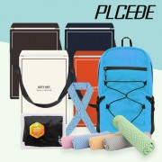 프리미엄 접이식 스포츠 백팩[PMB-01] + 뱀부얀 쿨타올 + 물방울 쿨 스카프+ 고급 밴딩 쿨 토시 4종 세트