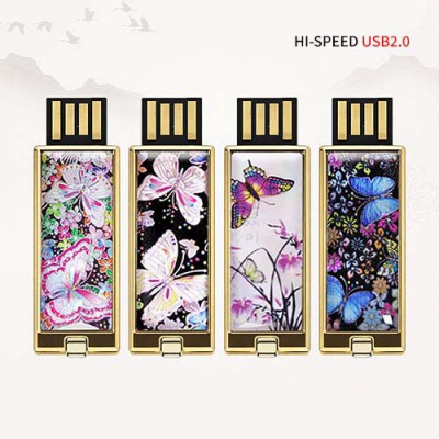 빛나 꽃나비 시리즈 자개 USB메모리 USB2.0 4GB~128GB (4종 이미지)