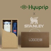 협립 3단 내부펄 격자엠보 수동우산 +스탠리591ml 텀블러-세트