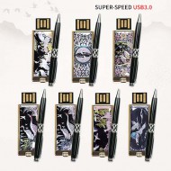빛나 학 시리즈 자개 2종세트 (USB메모리+자개볼펜 3.0 16GB~128GB) 7종 이미지