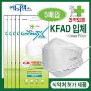 [국산] 케어맥스 KFAD 비말차단 입체 마스크 5매용(1봉지-5매입)화이트