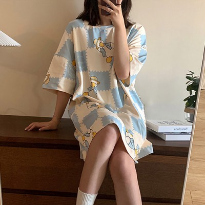 코튼 브리즈 파자마 원피스