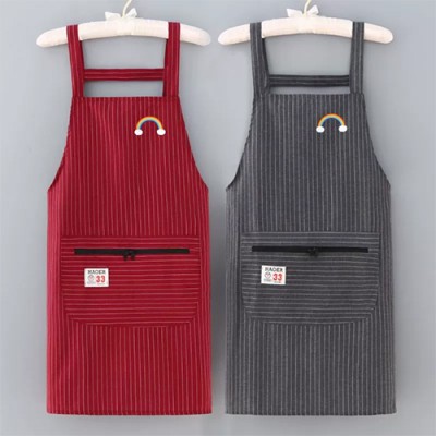 로페리아 순면 멜빵 지퍼 포켓 앞치마(500개이상만주문)(0215387)