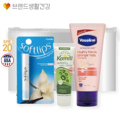 브생건593호 3종세트(카밀 핸드크림+멘소래담 소프트립스 립밤+바세린 핸드크림)