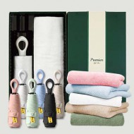 라이트핏 O링손잡이 5단암막양우산+보송보송데일리 순면타올135g 우산타올 선물세트