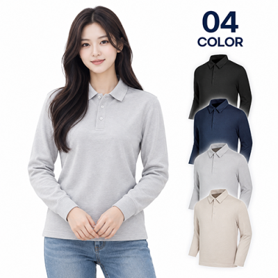 겨울 보온 양기모 카라 폴로 긴팔 티셔츠 단체복 회사 근무복