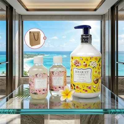 부케가르니 바디로션 520ml 바디워시 샴푸 3종세트