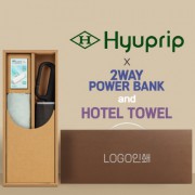 협립3단60 카라비너10K 거꾸로 300T고밀도 완전자동 우산 +배터리+뱀부170타월-세트
