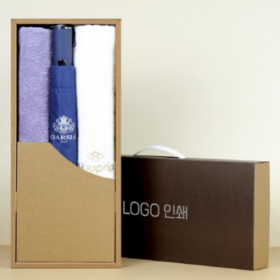 가르시아 2단 심플 자동우산 +협립호텔코마170타월 2P-세트