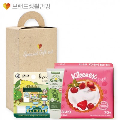 브생건660호 3종세트(카밀 핸드크림+멘소래담 립아이스 립밤+크리넥스 쁘띠티슈)
