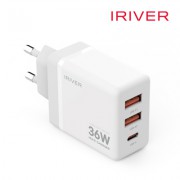 아이리버 IHA-H36AC 36W AAC QC3.0 3포트 멀티 가정용 충전기(AtoC케이블포함)