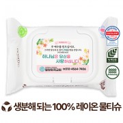 전도용 에코닉 생분해 화이트 캡형 물티슈 60g (20매)