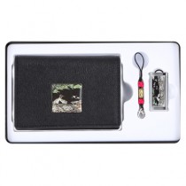 채색송학자개소가죽명함지갑+채색송학자개USB(8GB~64GB)