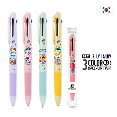 BT21 젤리캔디 3색 볼펜 (0.7mm)